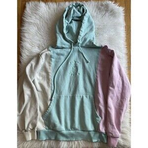 Teddy Fresh Women’s Size Small Pastel Color Block Hoodie FLAWED